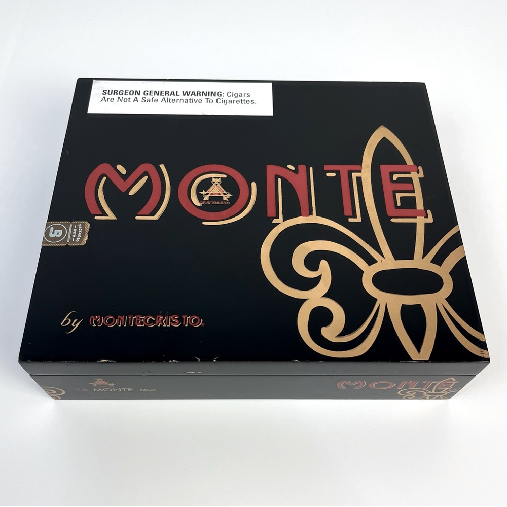 Montecristo Monte Empty Wood Cigar Box 8.5"x7.25"x2.25” (No cigars included)